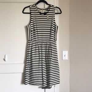 NWT Madewell strip tank dress in black and white